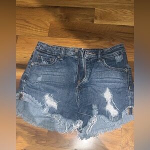 Just USA Cut Off Distressed Frayed Jean Shorts Womens Size Small Denim